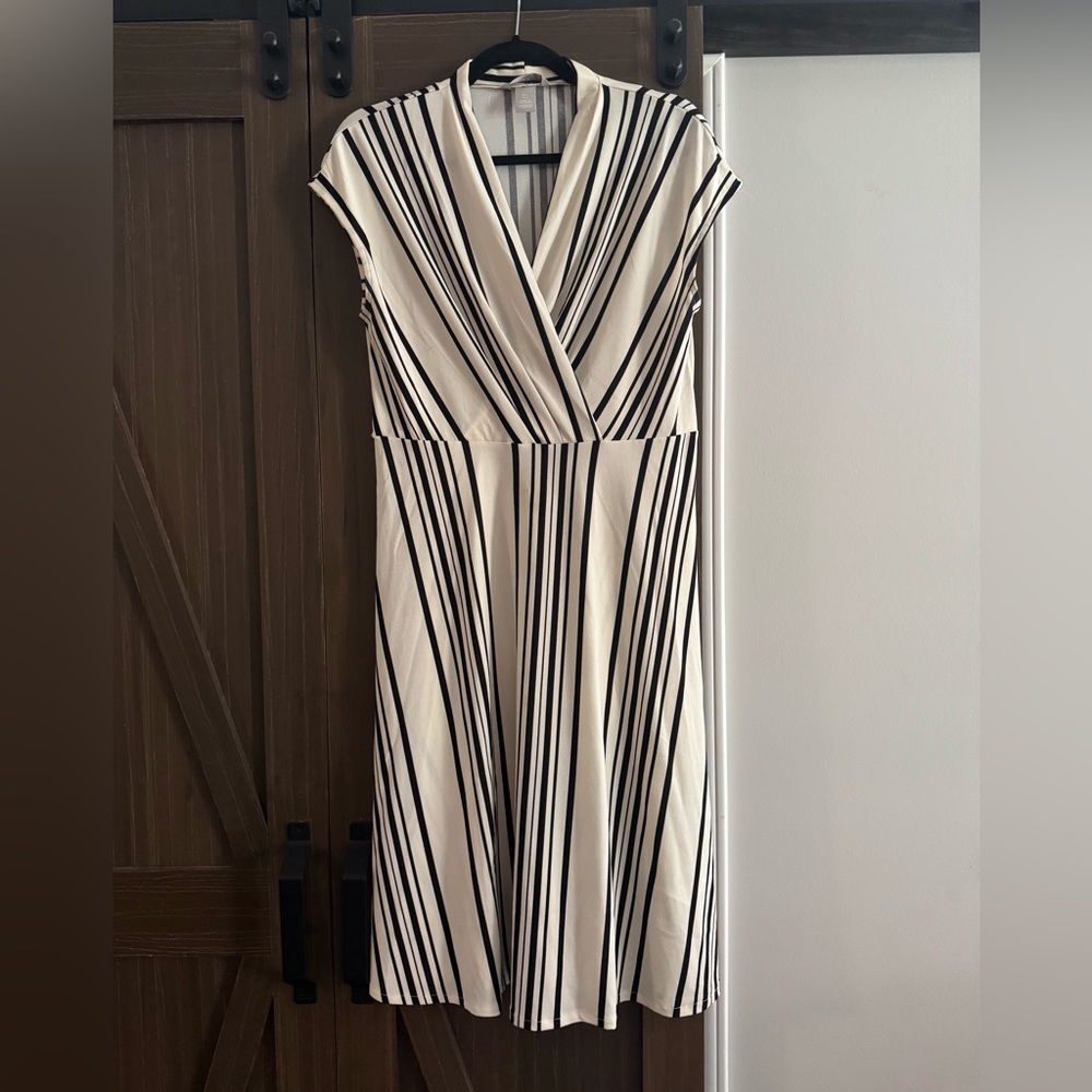 H&M Black and White Striped Dress